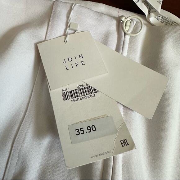 Zara Kappa Mini Skirt White Red Zip Front Summer Medium NWT Collegiate - Picture 8 of 15